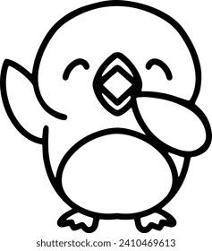 Cute Bird In simple line style