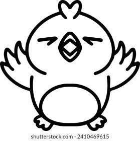 Pájaro lindo en estilo de línea simple