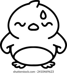 Pájaro lindo en estilo de línea simple