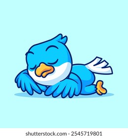 Cute Bird Sleeping Cartoon Vector Icon Illustration. Animal 
Nature Icon Concept Isolated Premium Vector. Flat Cartoon 
Style 