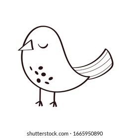 cute bird spring line style vector illustration design