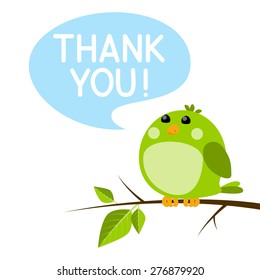 Cute bird with thanks message