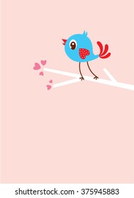 cute bird valentine greeting card