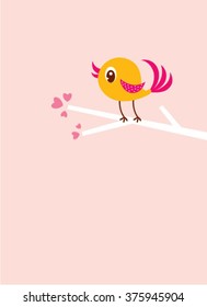 cute bird valentine greeting card