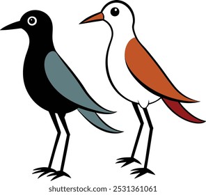 Cute Bird vector art on a white background
