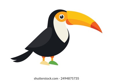 A Cute bird vector art in white background illustration.