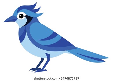 A Cute bird vector art in white background illustration.