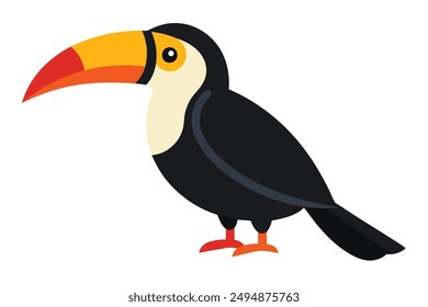 A Cute bird vector art in white background illustration.