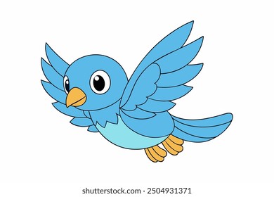 A cute bird vector art in white art background illustration.