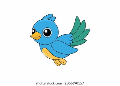 A cute bird vector art in white background illustration.