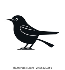 Cute bird vector black and white cartoon character design collection. White background. Pets, Animals.