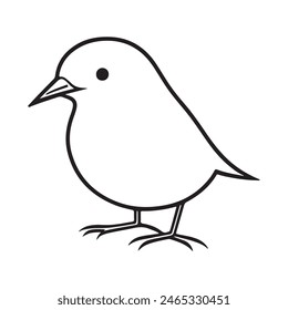 Cute bird vector black and white cartoon character design collection. White background. Pets, Animals.