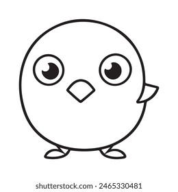 Lindo Vector de pájaro blanco y negro colección de diseño de personajes de dibujos animados. Fondo blanco. Mascotas, Animales.