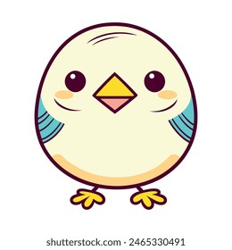 Cute bird vector black and white cartoon character design collection. White background. Pets, Animals.
