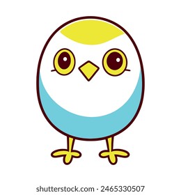 Cute bird vector black and white cartoon character design collection. White background. Pets, Animals.