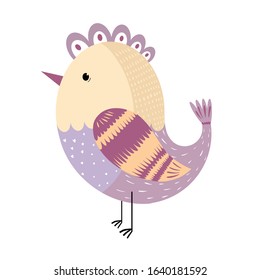 Cute bird. Vector cartoon illustration. Hand drawn. T-shirt print design. Baby shower card