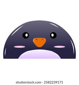 cute bird vector, cartoon penguin face, drawing bird face easy and simple full color with isolated background. cute penguin vector, drawing penguin face easy and simple full color