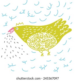 Cute bird in vector. Cartoon set 