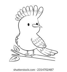 cute bird vector flying and perching on black and white background