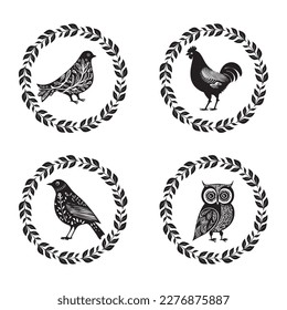 Cute bird vector icon. Low brow wildlife motif in scnadi style collection. 