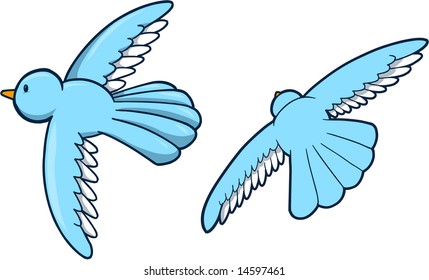 Ilustración de vectores de pájaros pequeños