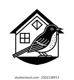 Cute Bird Vector Illustration | Cartoon, Clipart, and Line Art Design Charming bird vector design, ideal for playful projects and creative illustrations