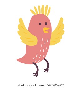 Cute bird vector illustration cartoon colorful
