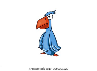 Cute Bird. Vector Illustration. Isolated on white background