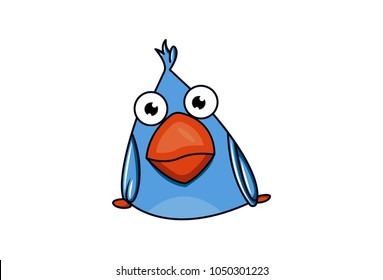 Cute Bird. Vector Illustration. Isolated on white background