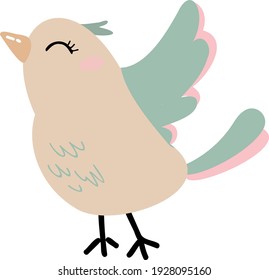 Cute bird vector illustration, Spring bird, Easter bird