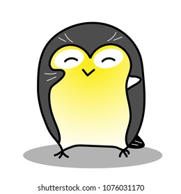 Cute bird vector illustration, titmouse or penguin