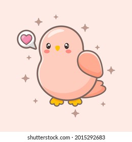 Cute bird vector image, vector eps. 10