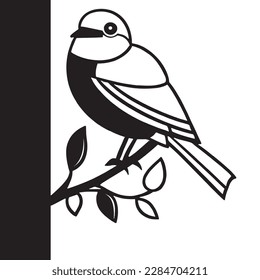It's a cute bird vector line art. this bird siting a tree. simple Beautifull look. It's high-quality file and it's editable and printable file. You can use it for coloring page and book page.
