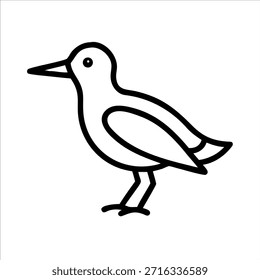 Lindo contorno del logotipo del Vector del pájaro en fondo blanco