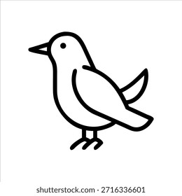 Lindo contorno del logotipo del Vector del pájaro en fondo blanco