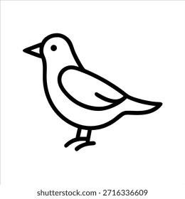 Cute bird vector logo outline in white background