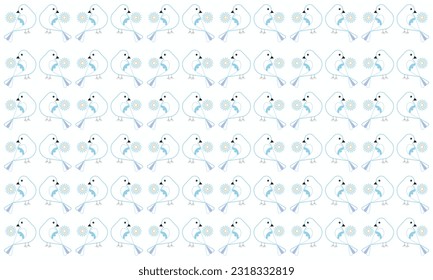 cute bird vector pattern design template