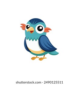Ein süßer Vogel auf weißem Hintergrund