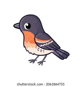 Cute bird yurok in cartoon style. Vector illustration with a beautiful little brambling bird. Fringilla montifringilla.