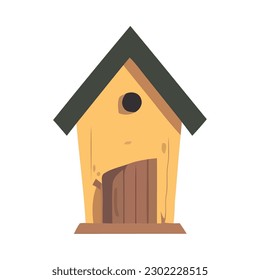 Cute birdhouse design animal nest shape icon isolated