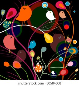 cute birds background