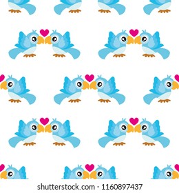 Cute birds cartoon seamless pattern. Pattern for fabric, baby clothes, background, textile, wrapping paper and other decoration.