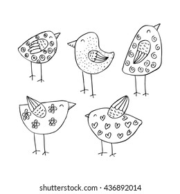 cute birds. Cartoon style.