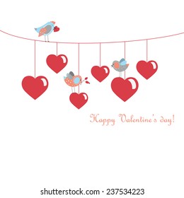 Cute birds celebrating Valentine's Day.Vector illustration