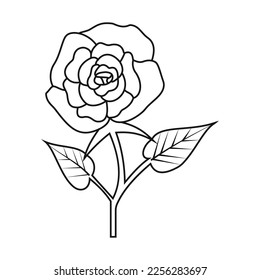 Cute Birds and Easy relaxing potted Rose Flowers Doodle Coloring Page for Adults and kids