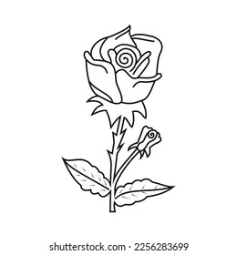 Cute Birds and Easy relaxing potted Rose Flowers Doodle Coloring Page for Adults and kids