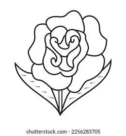 Cute Birds and Easy relaxing potted Rose Flowers Doodle Coloring Page for Adults and kids