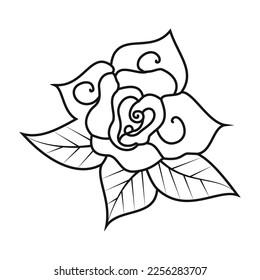 Cute Birds and Easy relaxing potted Rose Flowers Doodle Coloring Page for Adults and kids