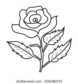 Cute Birds and Easy relaxing potted Rose Flowers Doodle Coloring Page for Adults and kids