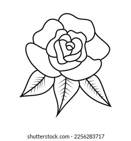 Cute Birds and Easy relaxing potted Rose Flowers Doodle Coloring Page for Adults and kids